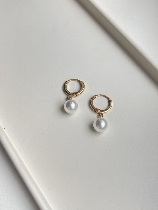 Mini Pearl Hoop Earrings