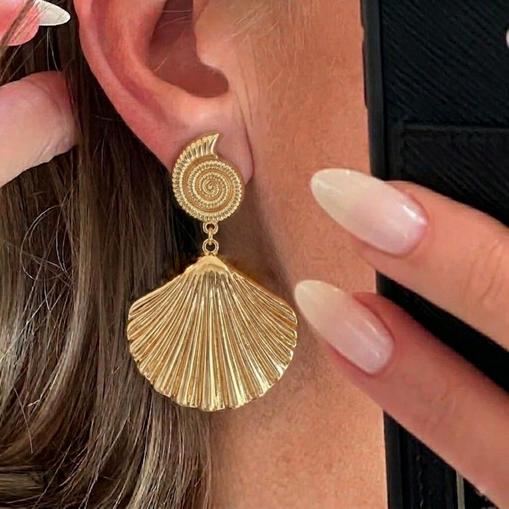Spiral Seashell Earrings