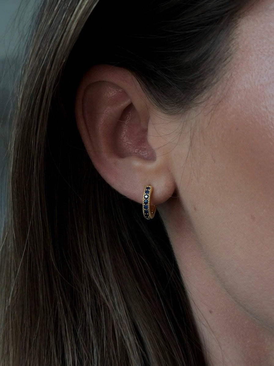 original dainty stone hoops (gold plated)