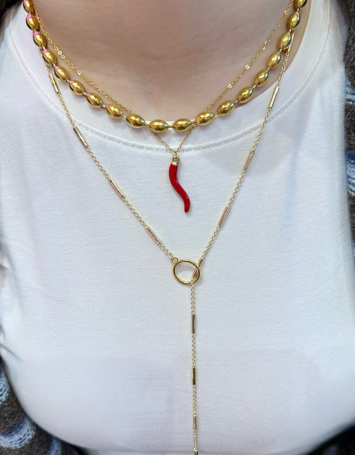 Statement Drop Necklace- Gold Plated