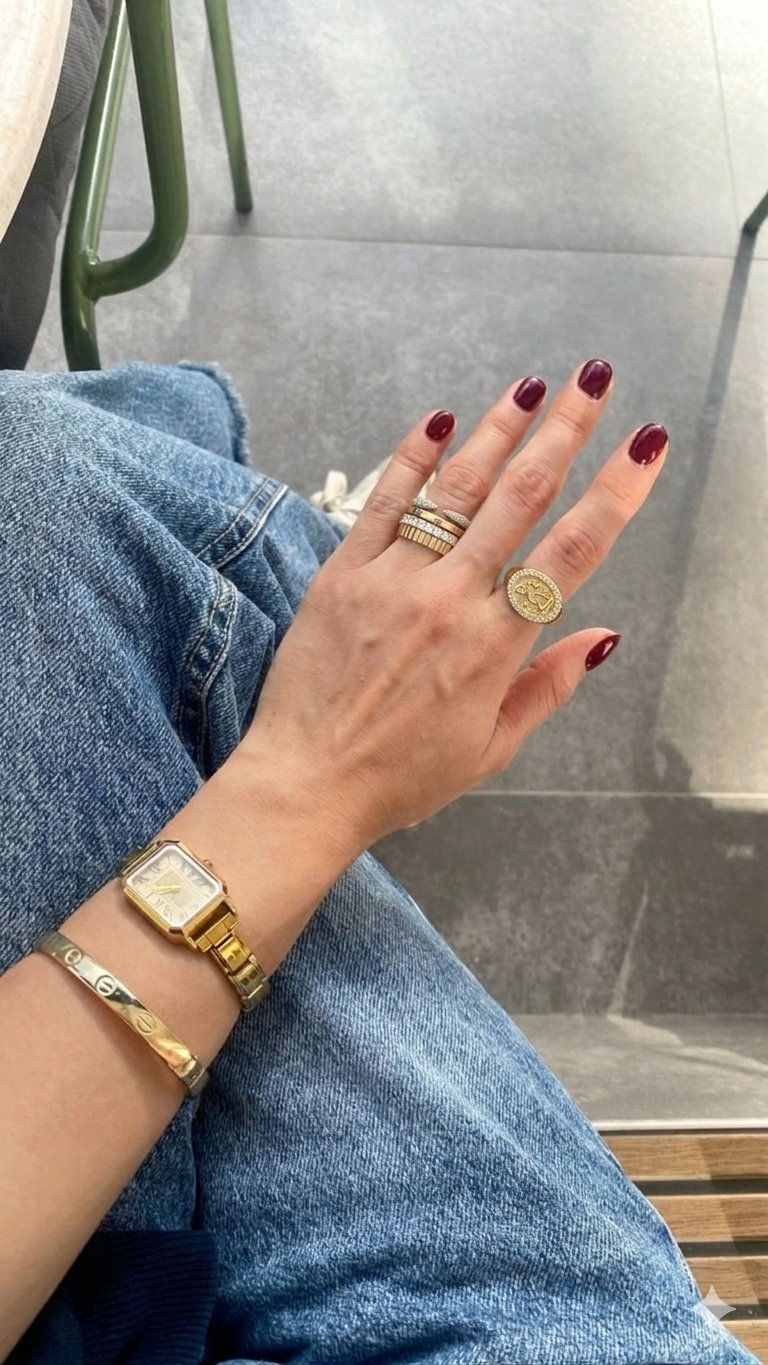 Crystal الله Signet Ring (Gold Plated)