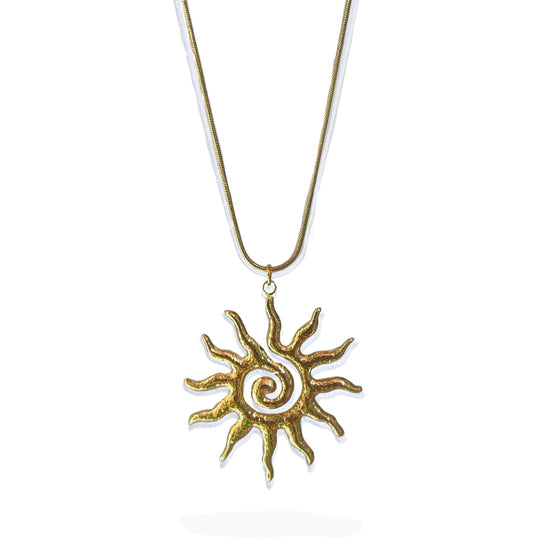 Statement Sun Necklace - Stainless Steel