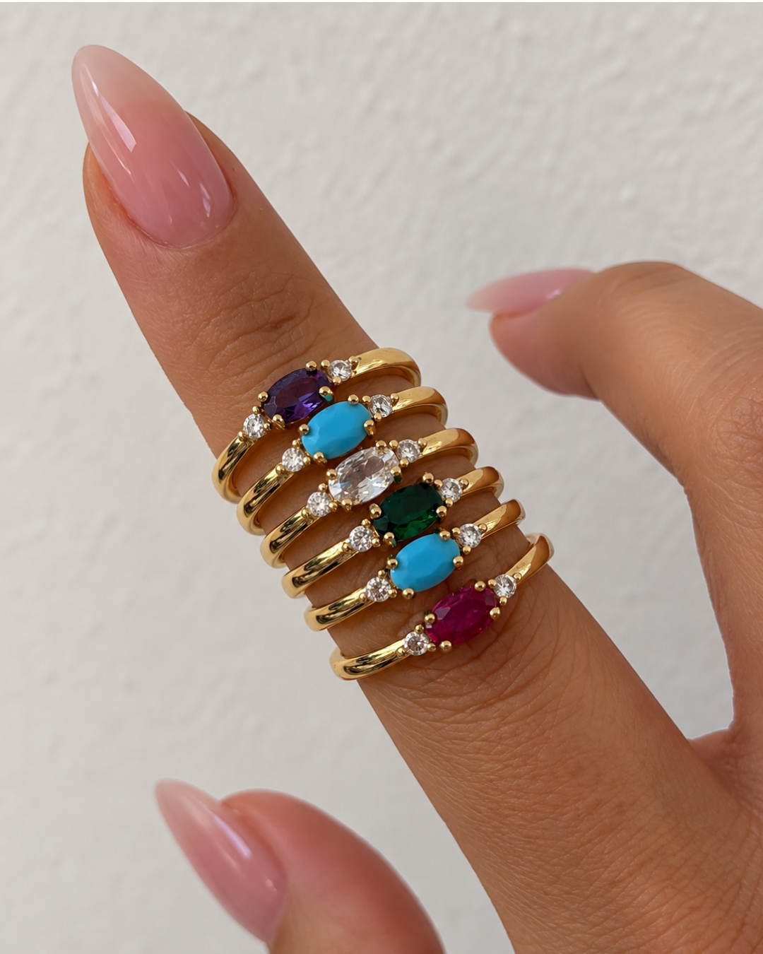 crystal dainty gold plated ring (sold separately)