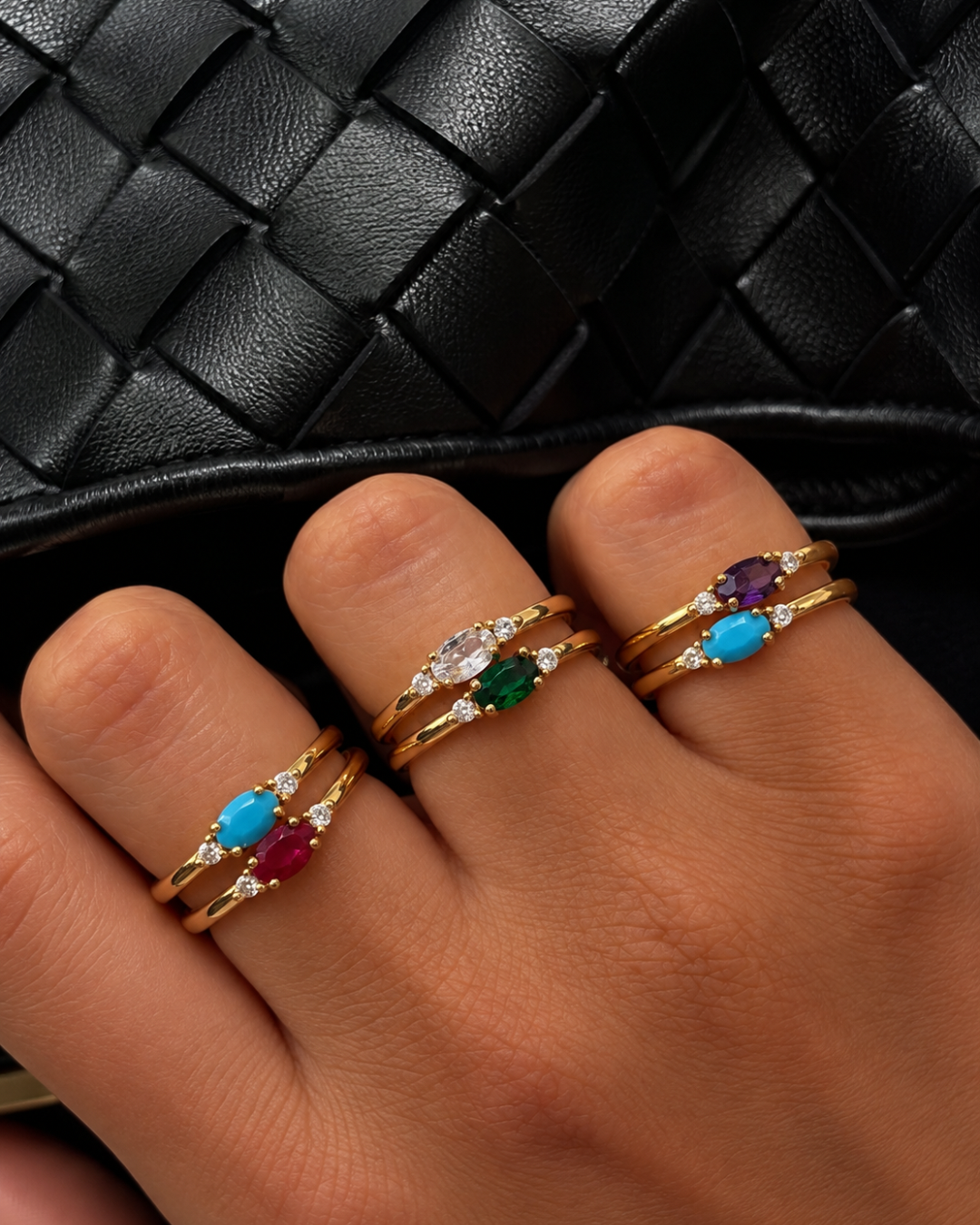 crystal dainty gold plated ring (sold separately)