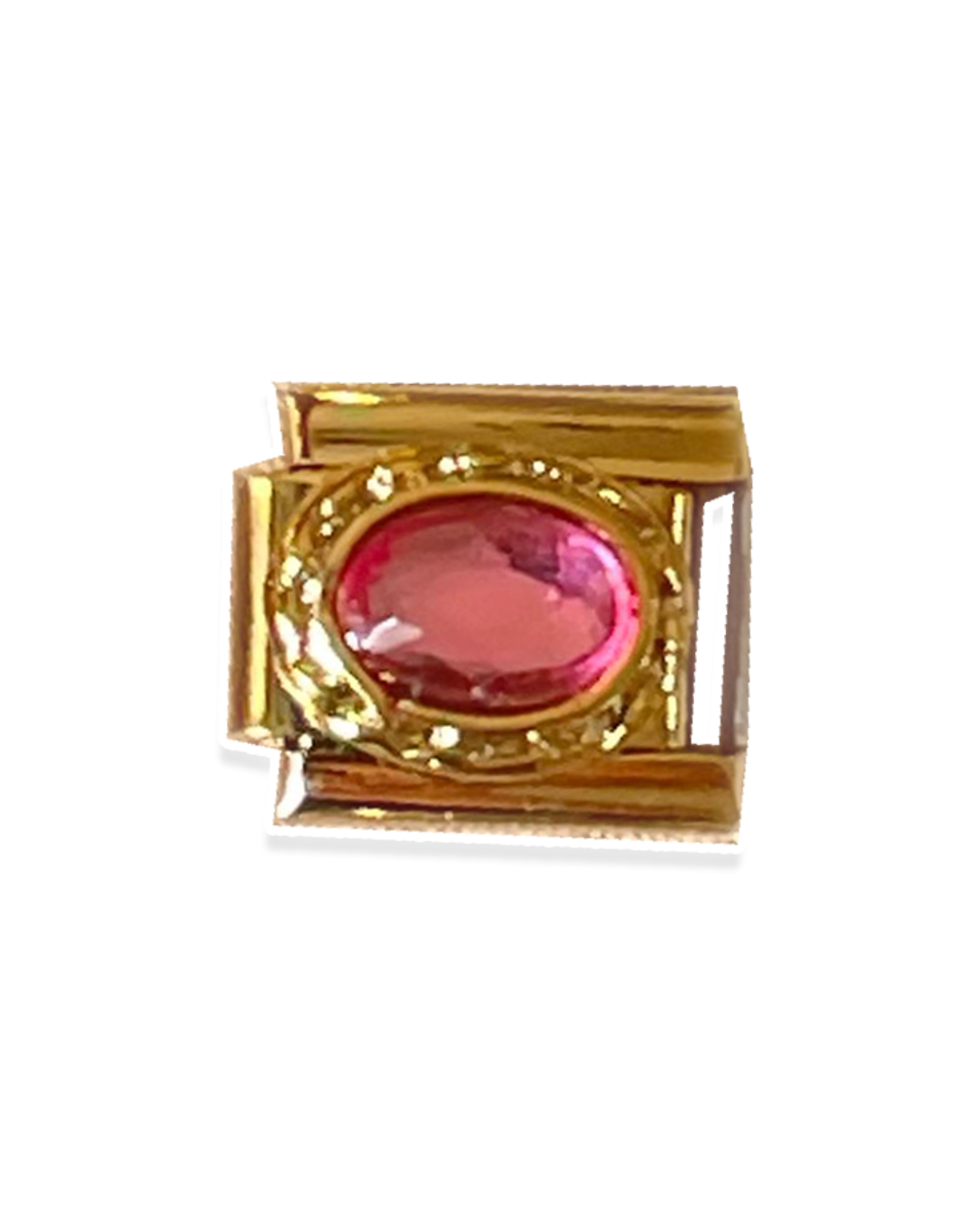 Pink Stud - Gold Italian Charm