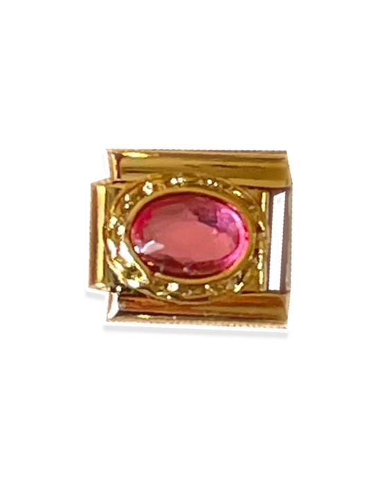Pink Stud - Gold Italian Charm