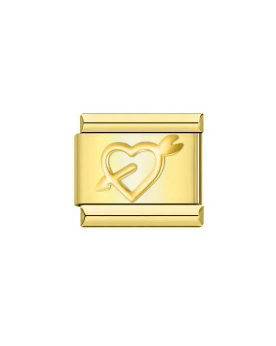 Hearts All Around - Gold Italian Charm