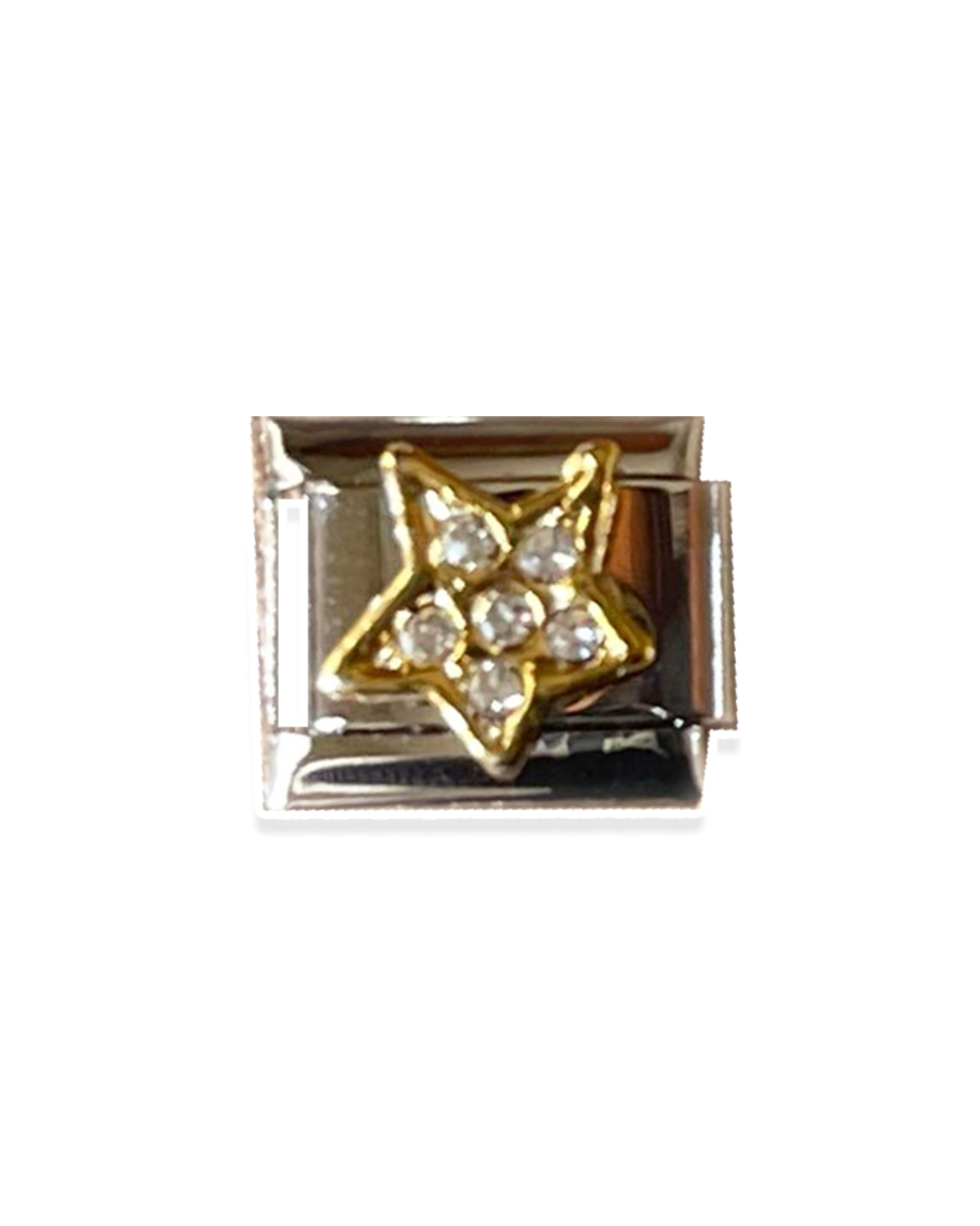 Crystal Star- Silver Italian Charm