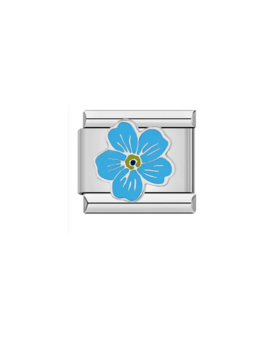 Hawaiian Flower- Silver Italian Charm