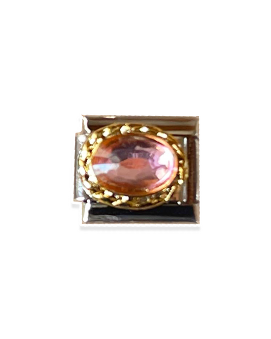 Pink Stud- Silver Italian Charm