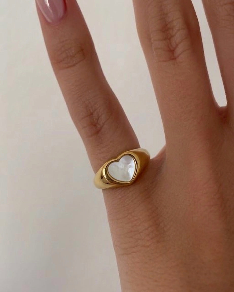 Dainty Heart Pinkie Ring- Stainless Steel