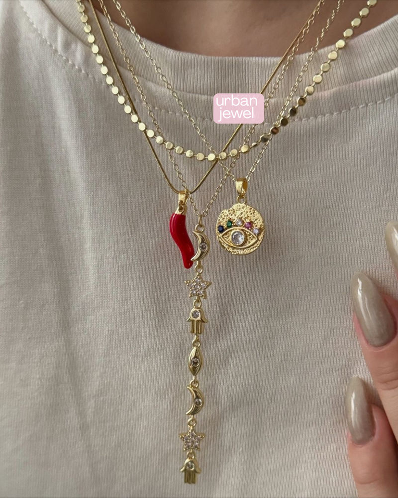 Celestial Drop Necklace - Gold Plated