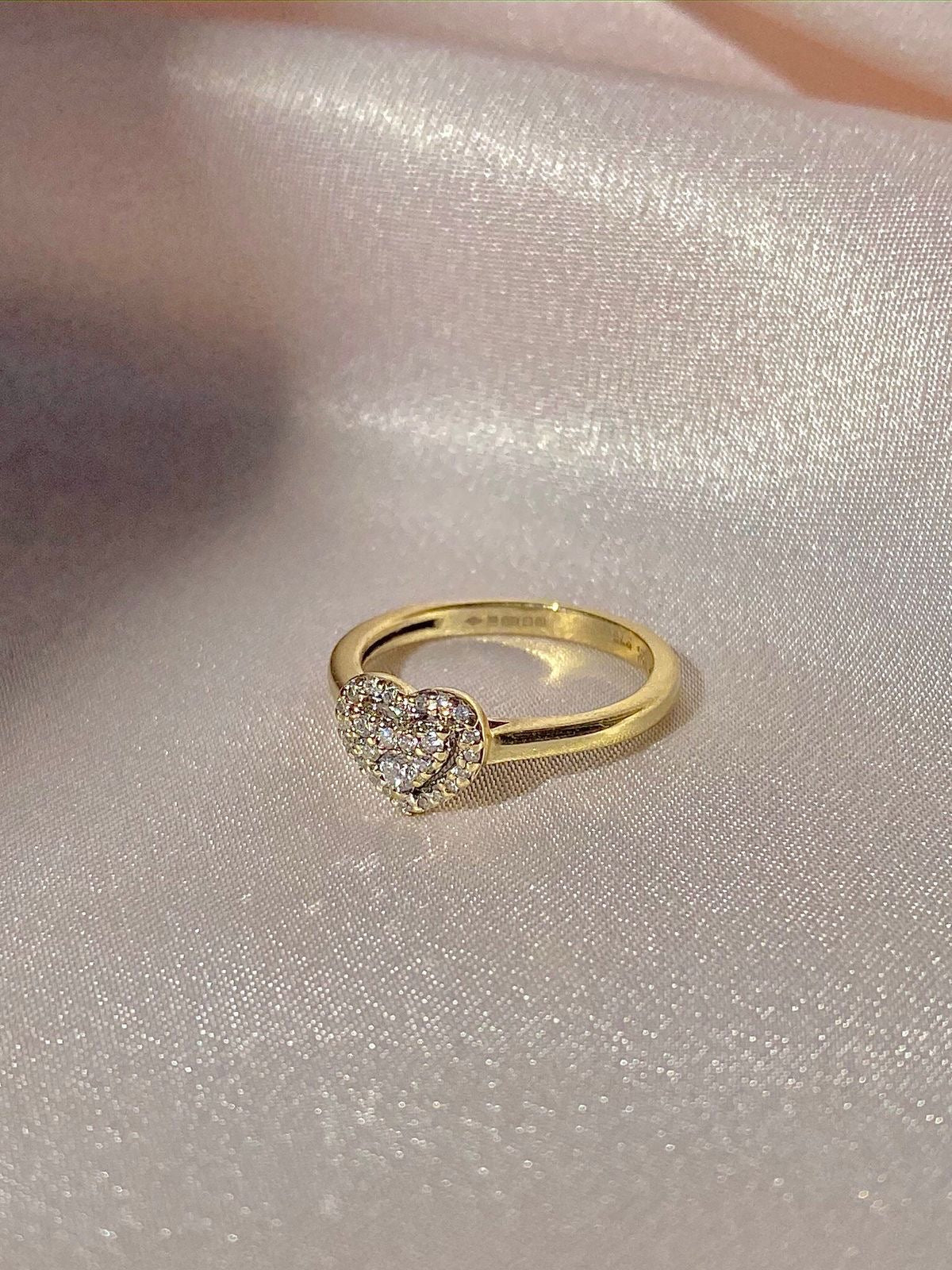 Crystal Heart Ring- Gold Plated