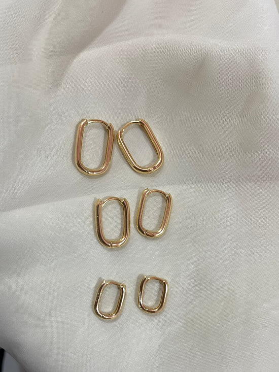 Dainty Square Hoops- Gold Plated