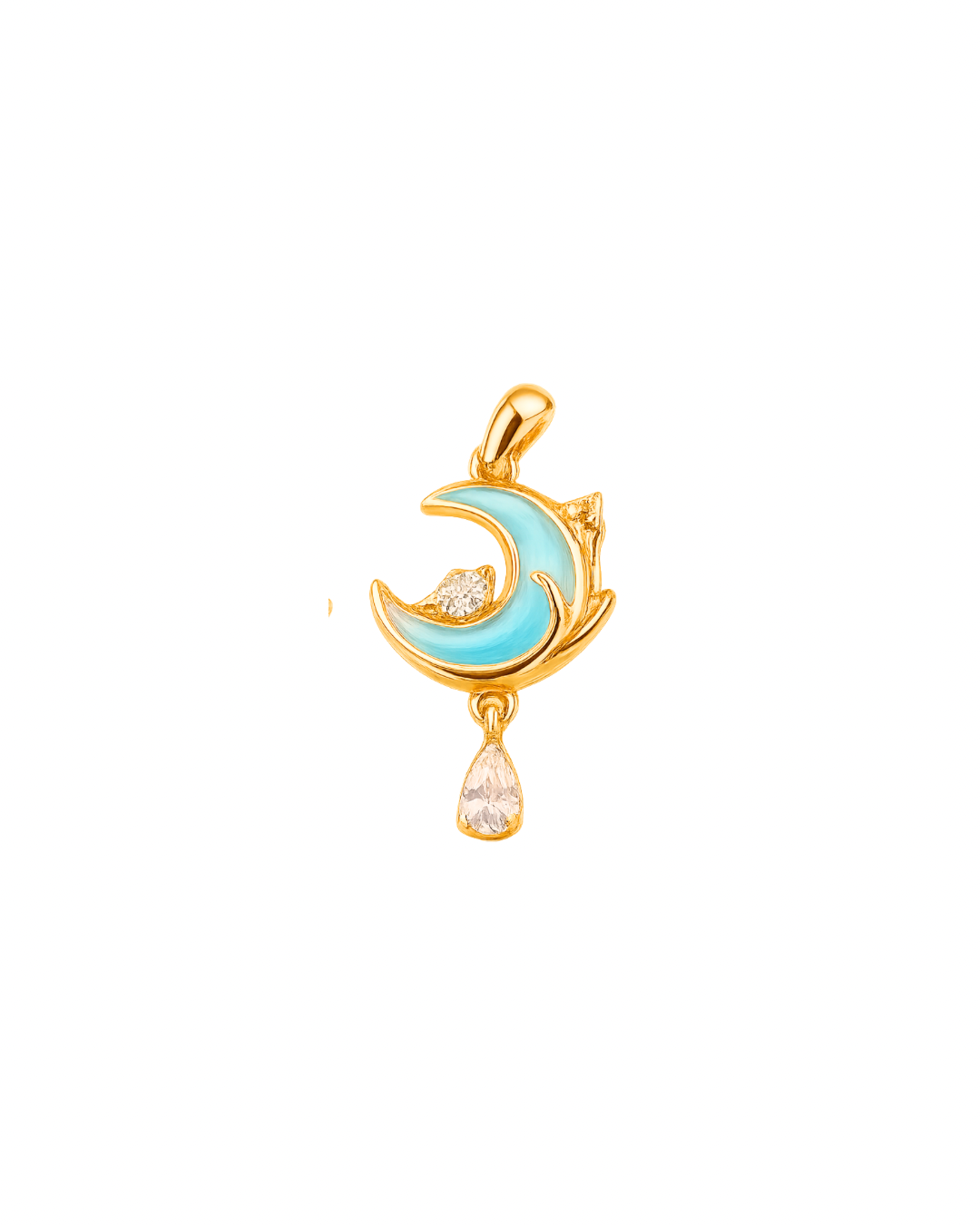 Crystal Moon- Gold Plated Charm