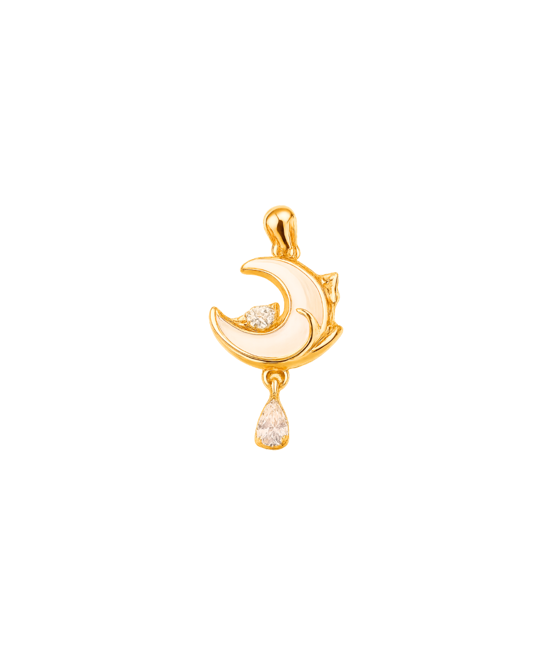 Crystal Moon- Gold Plated Charm
