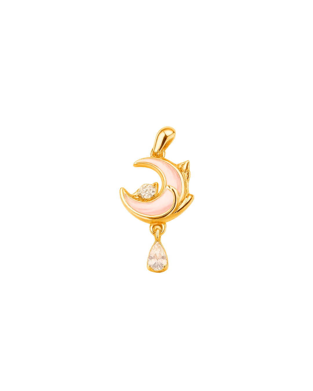 Crystal Moon- Gold Plated Charm