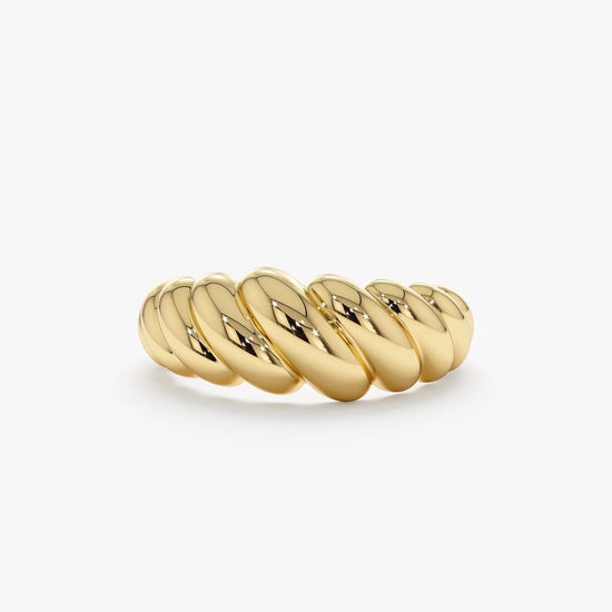 Croissont Chunky Gold Plated Ring -Twisted all Around