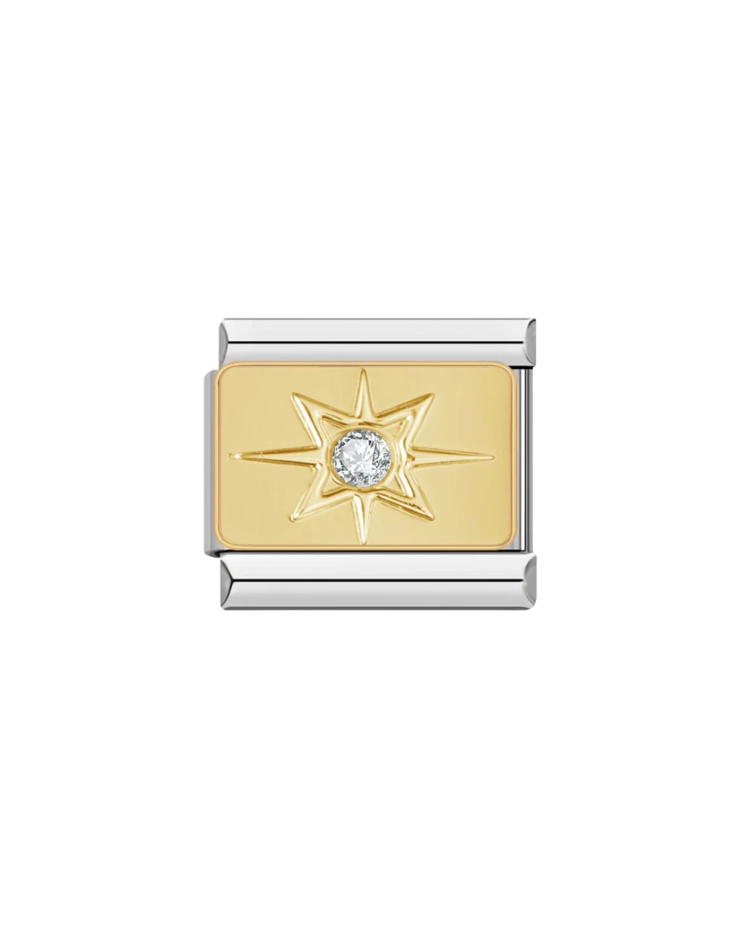 Crystal Starburst - Silver Italian Charm