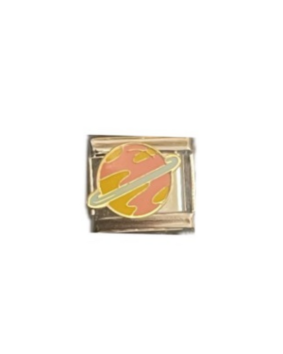 Colourful Saturn - Silver Italian Charm