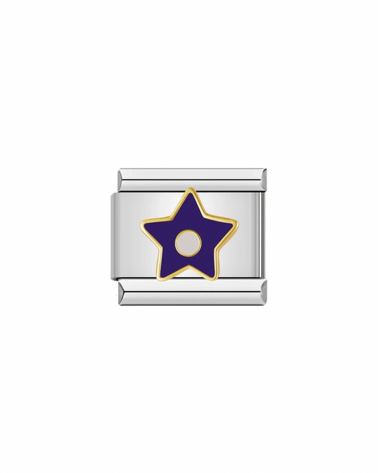 Blue Star-Silver Italian Charm