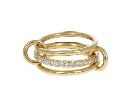Crystal Layered Gold Plated Ring