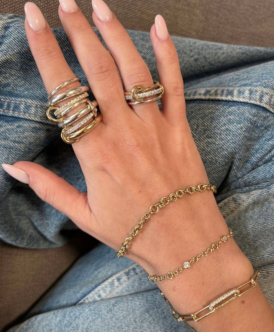 Crystal Layered Gold Plated Ring