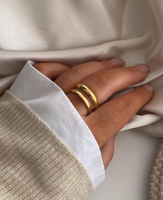 Double Layered Gold Plated Ring