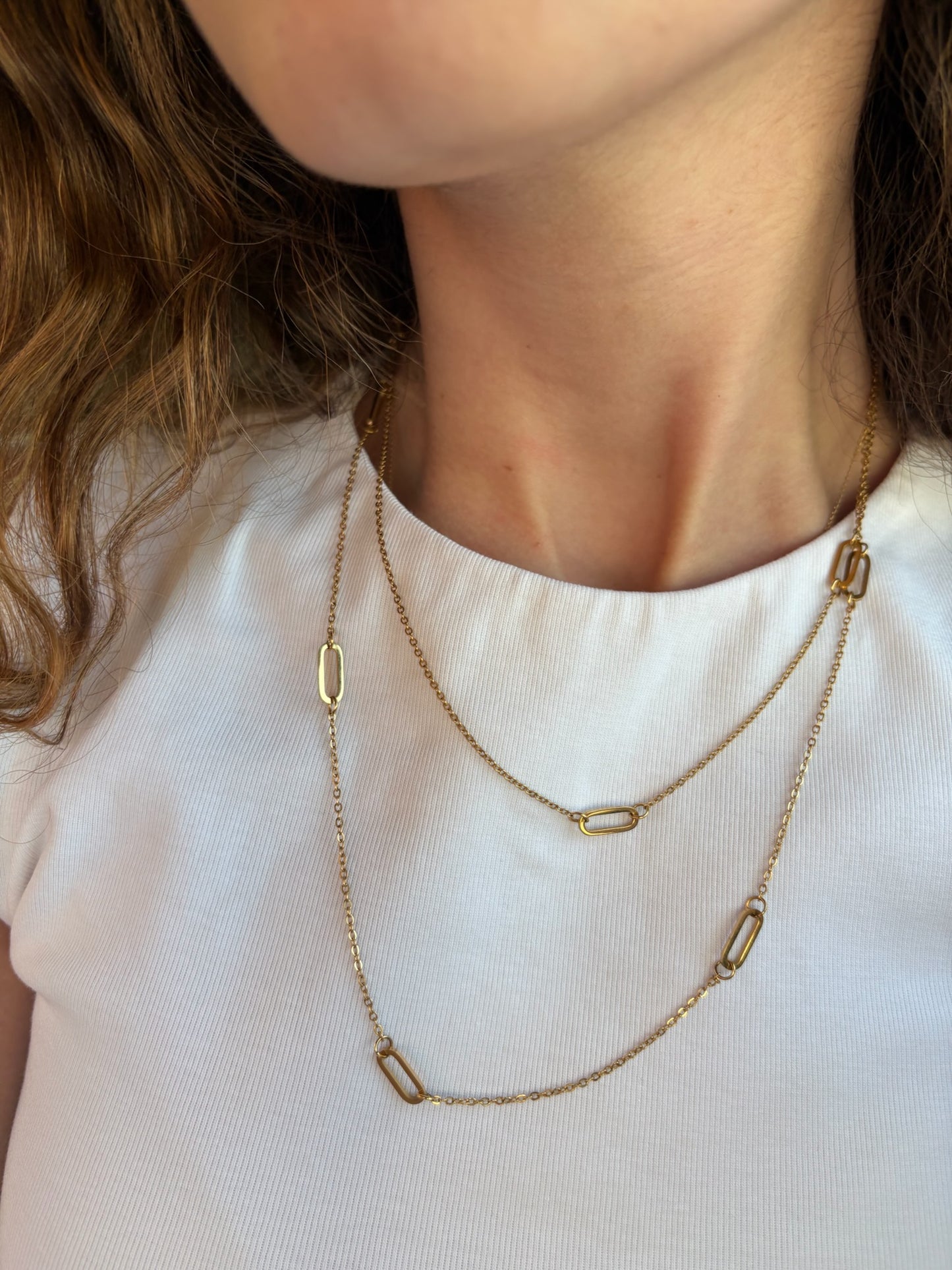 Layered Pin Necklace (Stainless Steel)