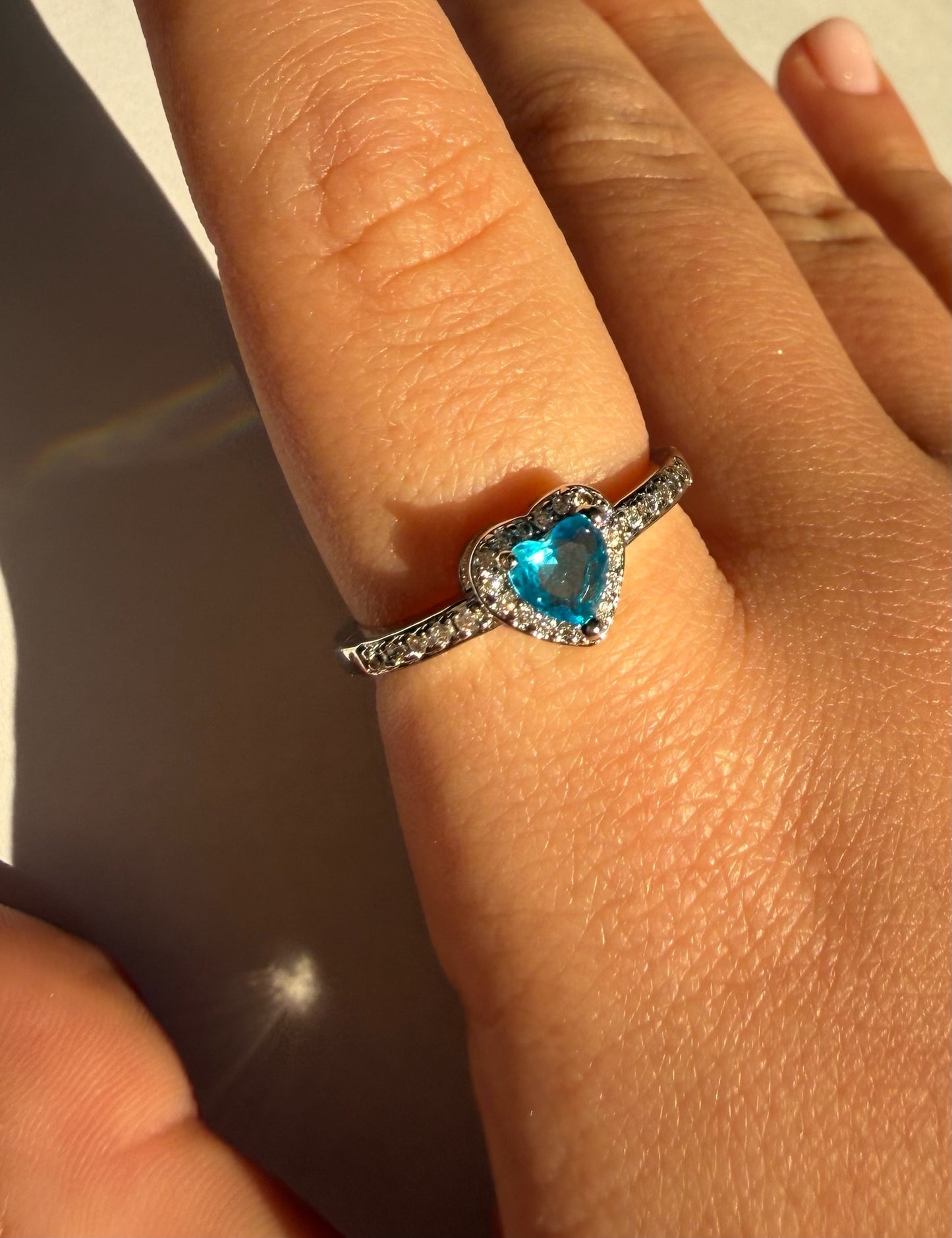 Crystal Heart Ring- Gold Plated