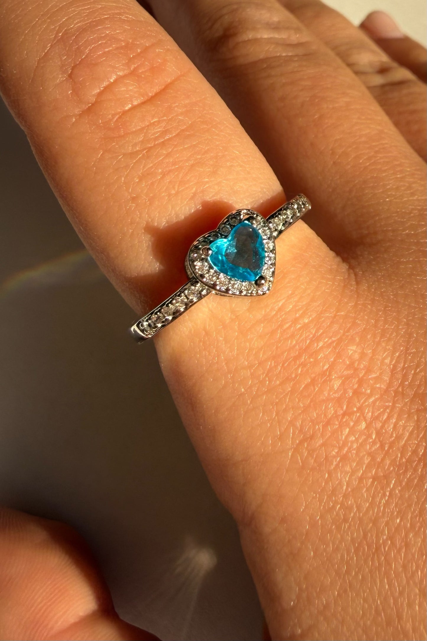 Crystal Heart Ring- Gold Plated