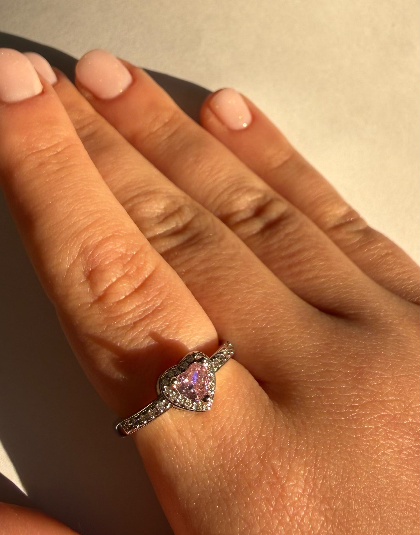 Crystal Heart Ring- Gold Plated