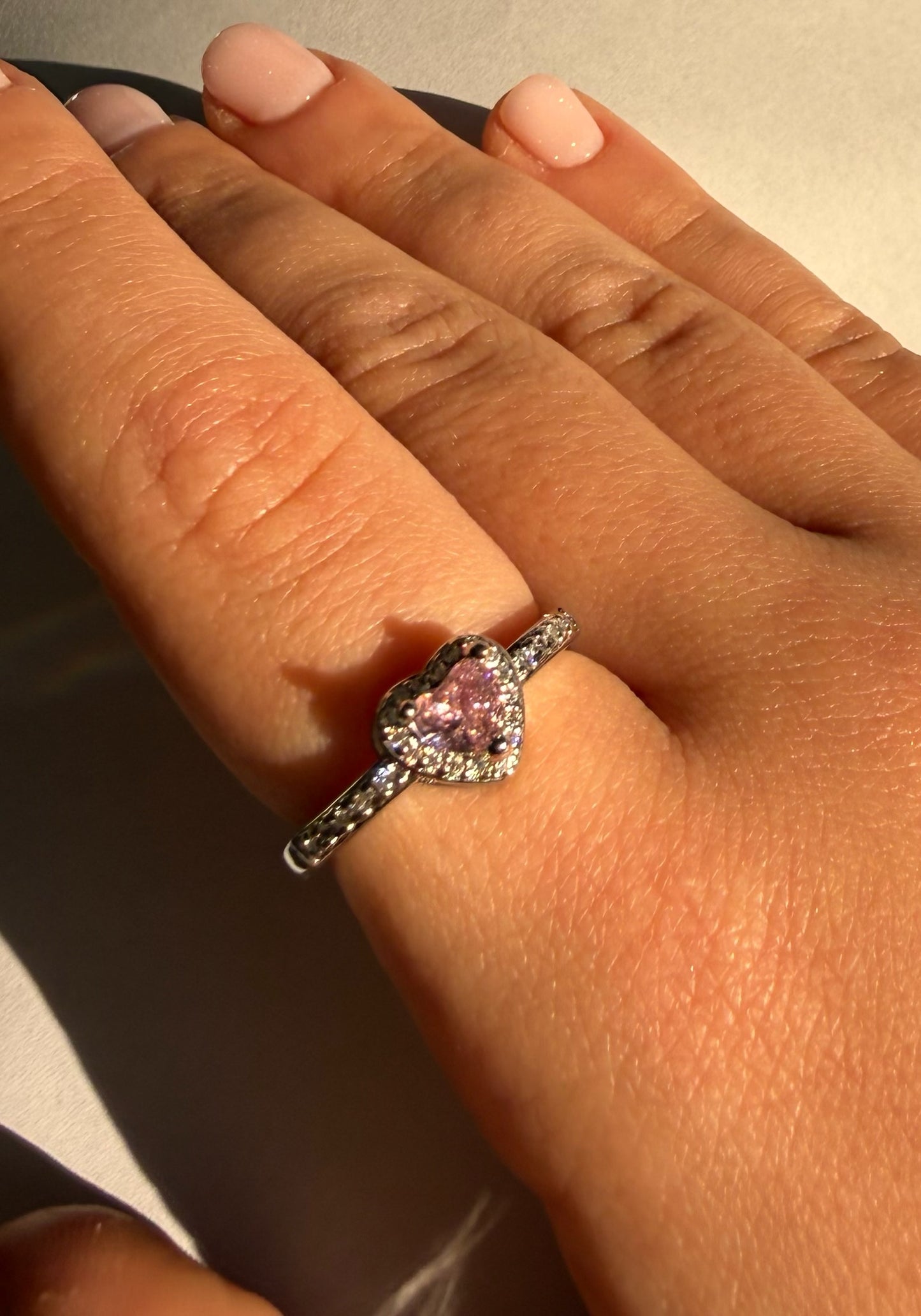 Crystal Heart Ring- Gold Plated