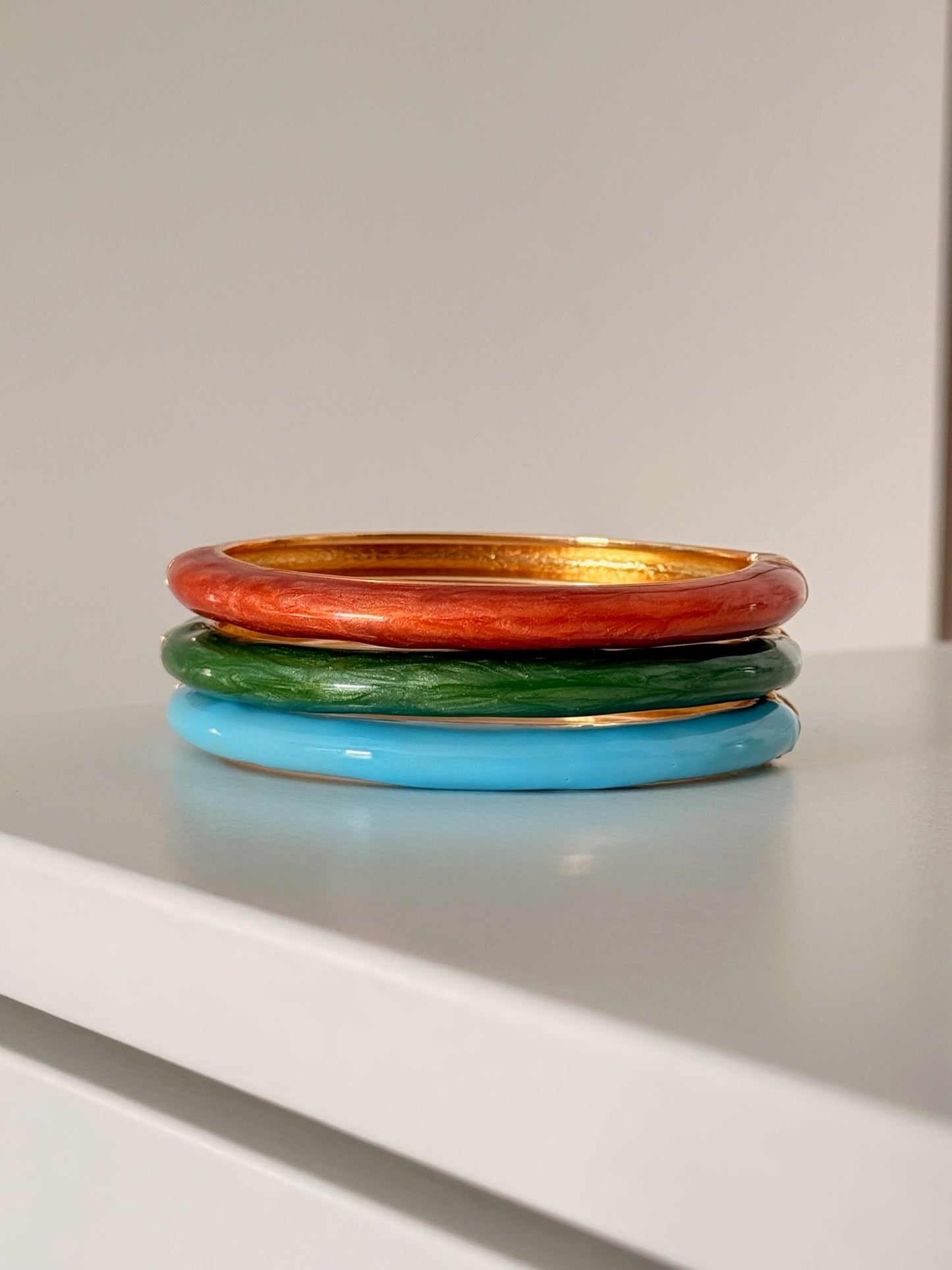 Dainty Colorful Bangle - Gold Plated