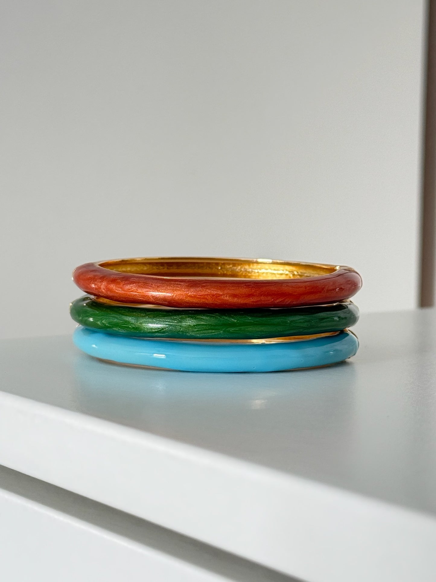 Dainty Colorful Bangle - Gold Plated