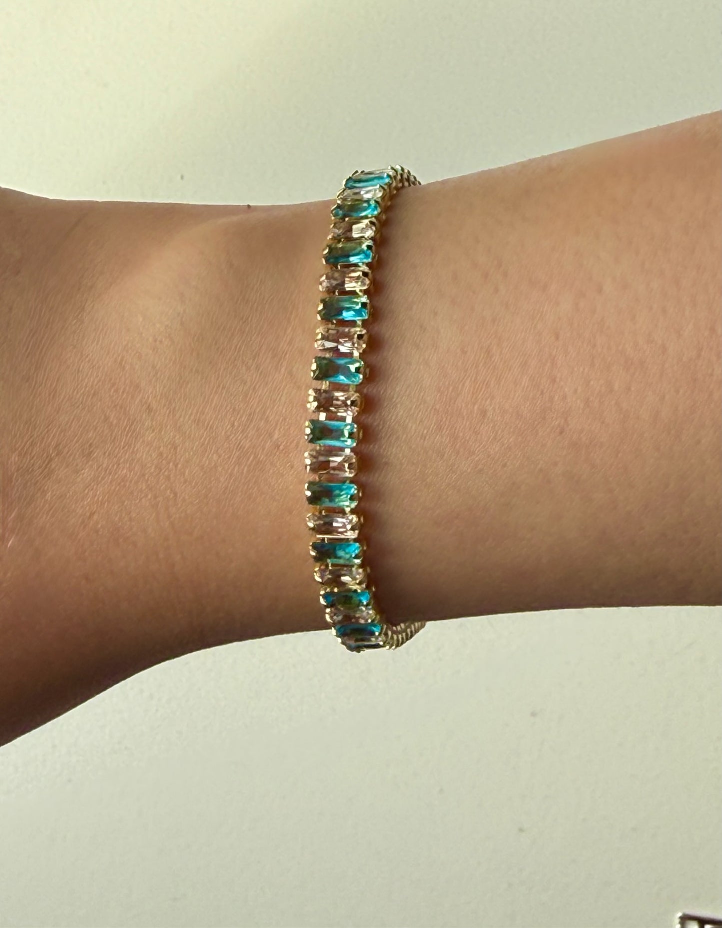 Purple Stone Crystal Bracelet- Gold Plated