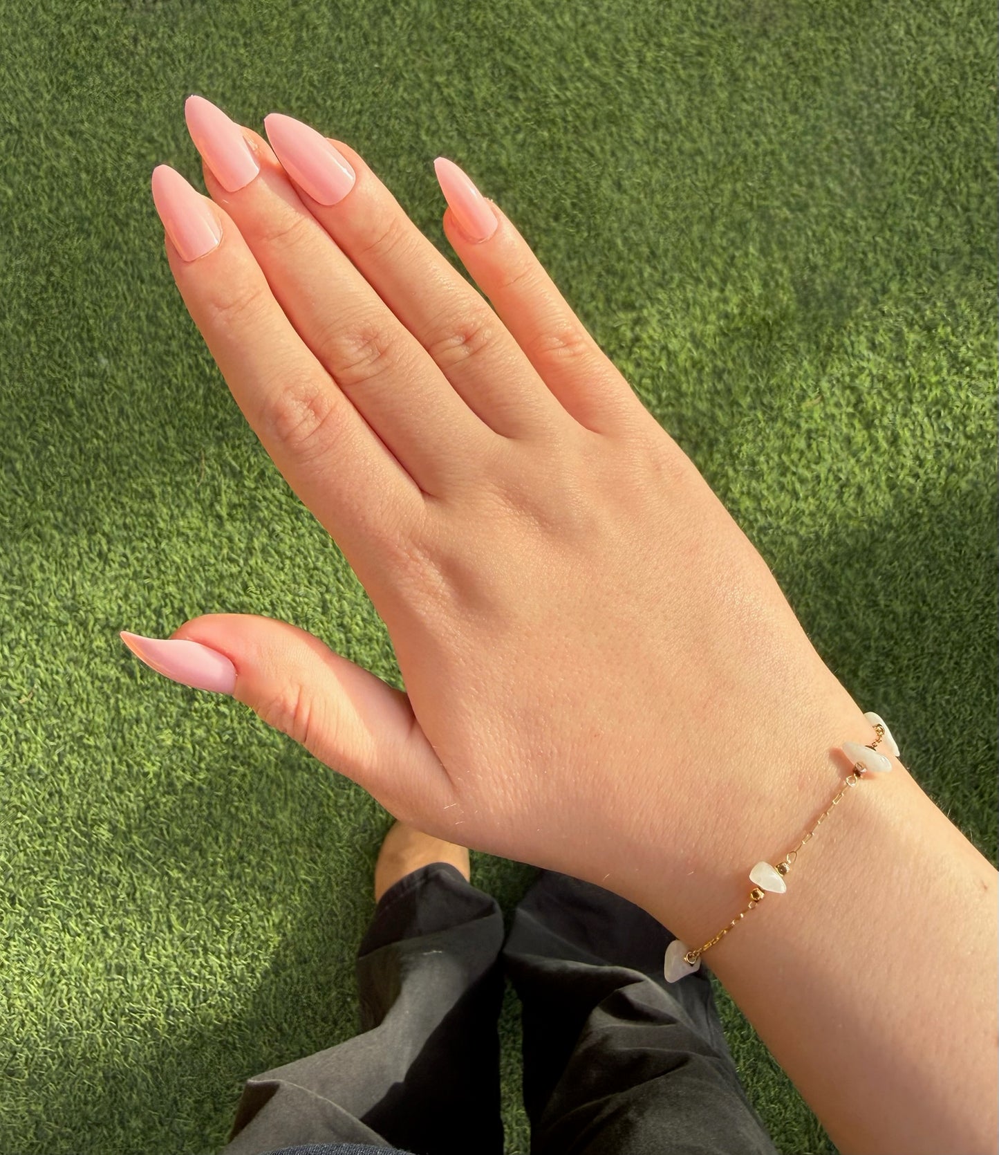 Dainty White Stones Bracelet (Gold Plated)