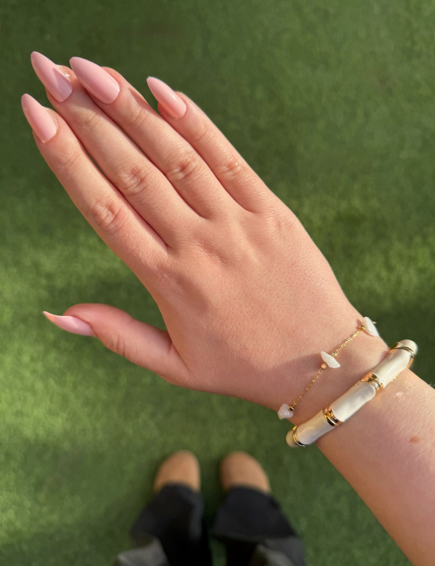 Dainty White Stones Bracelet (Gold Plated)