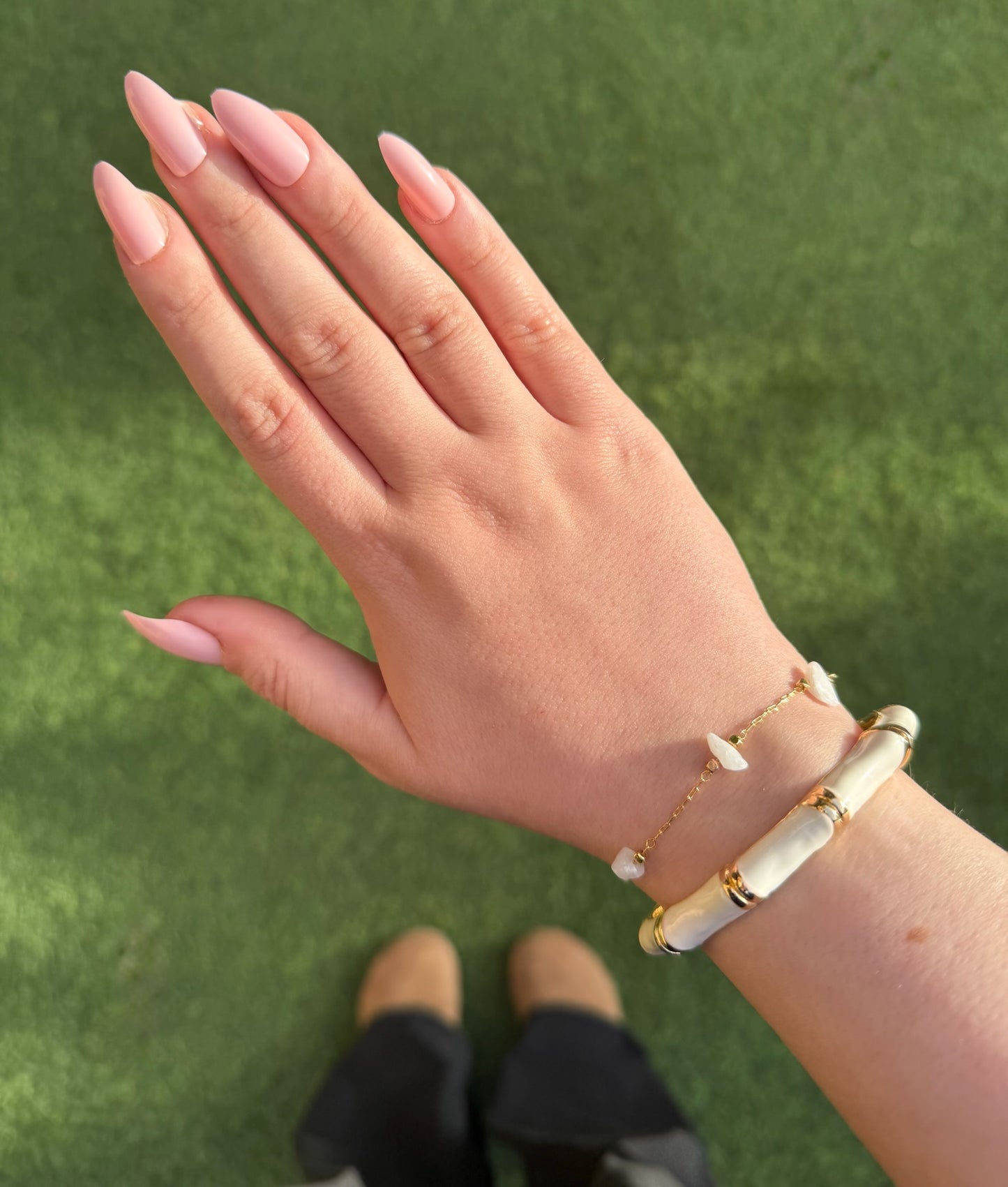Dainty White Stones Bracelet (Gold Plated)
