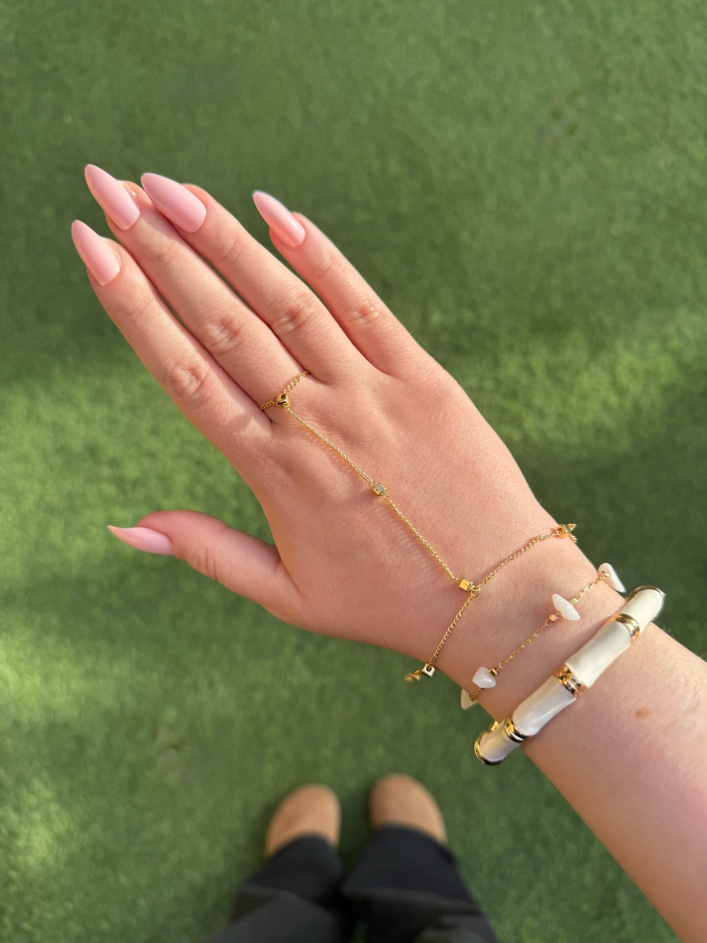 Dainty White Stones Bracelet (Gold Plated)