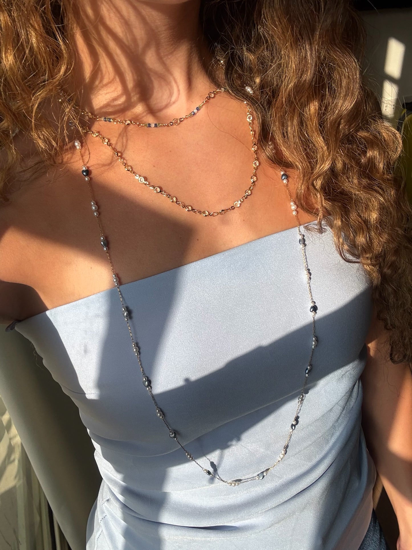 crystal drop necklace (gold plated)