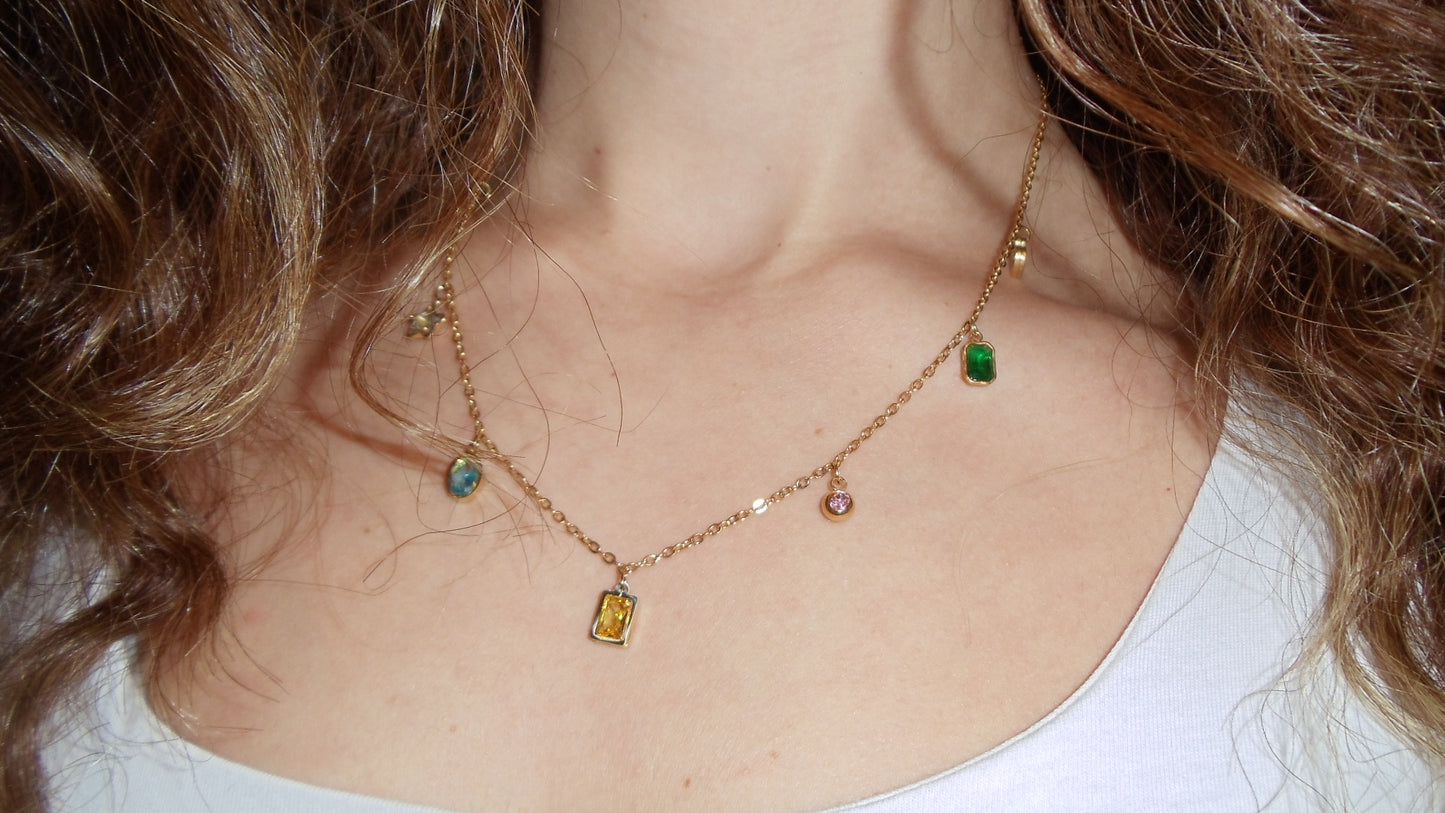 Rainbow Dainty Necklace- Stainless Steel
