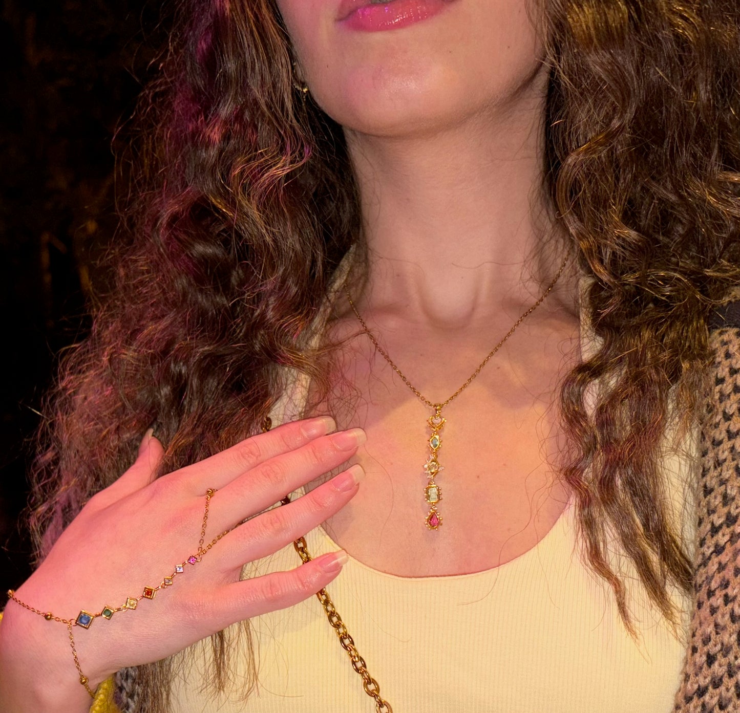 Rainbow Drop Necklace 2.0 - Gold Plated