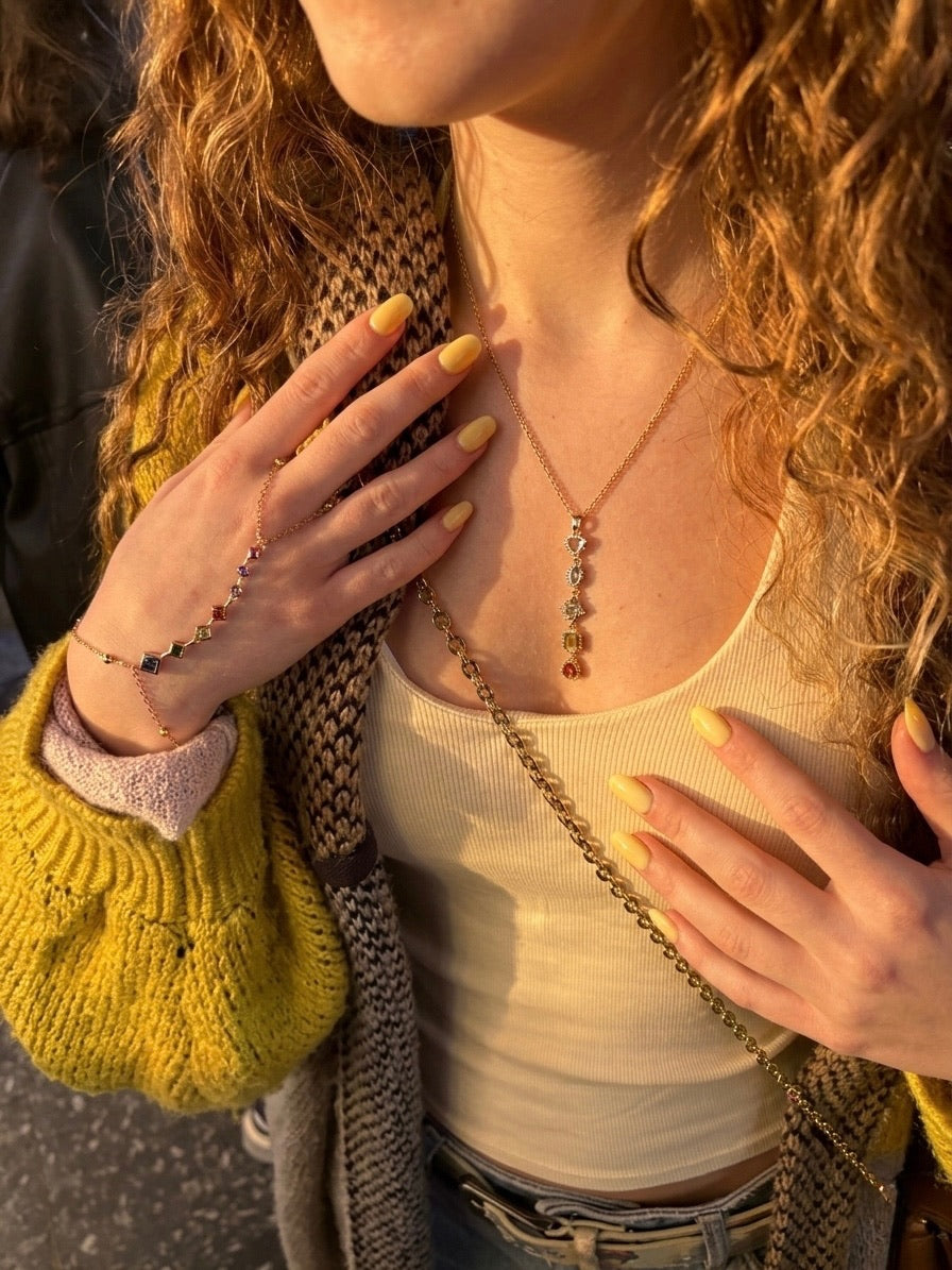 Rainbow Drop Necklace 2.0 - Gold Plated