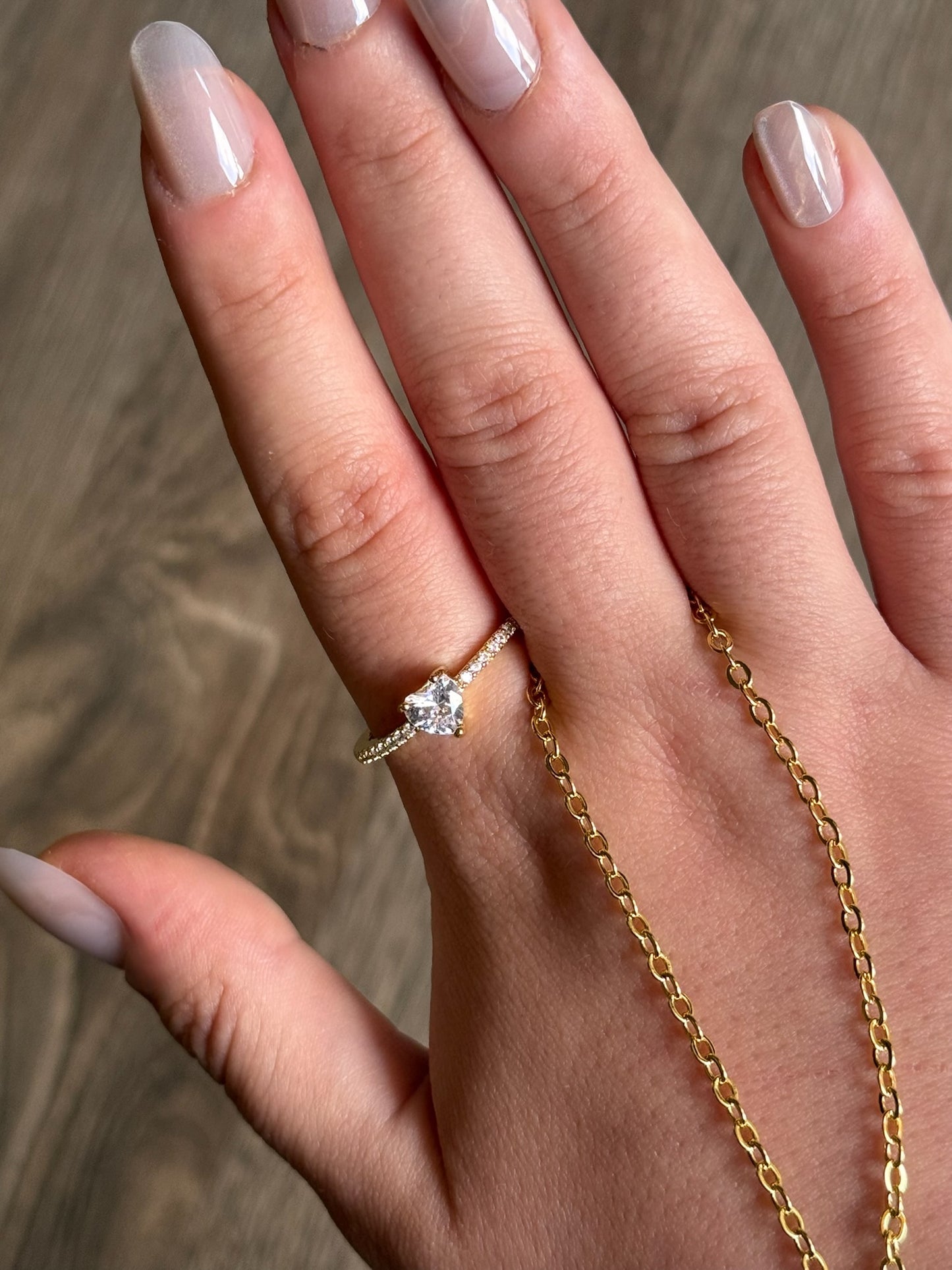 Dainty Heart Ring- Gold Plated