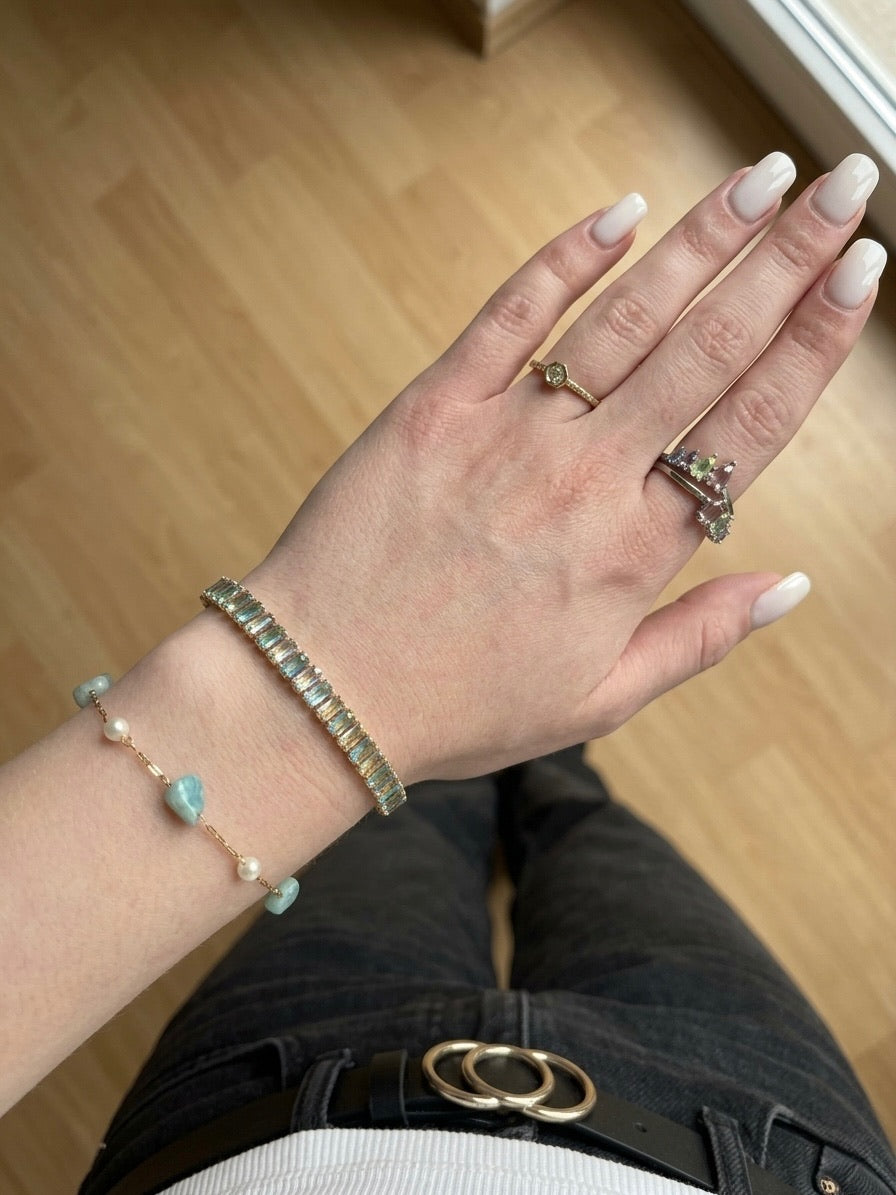 Blue Layered Iconic Bracelets (Sold Separately + Gold Plated)