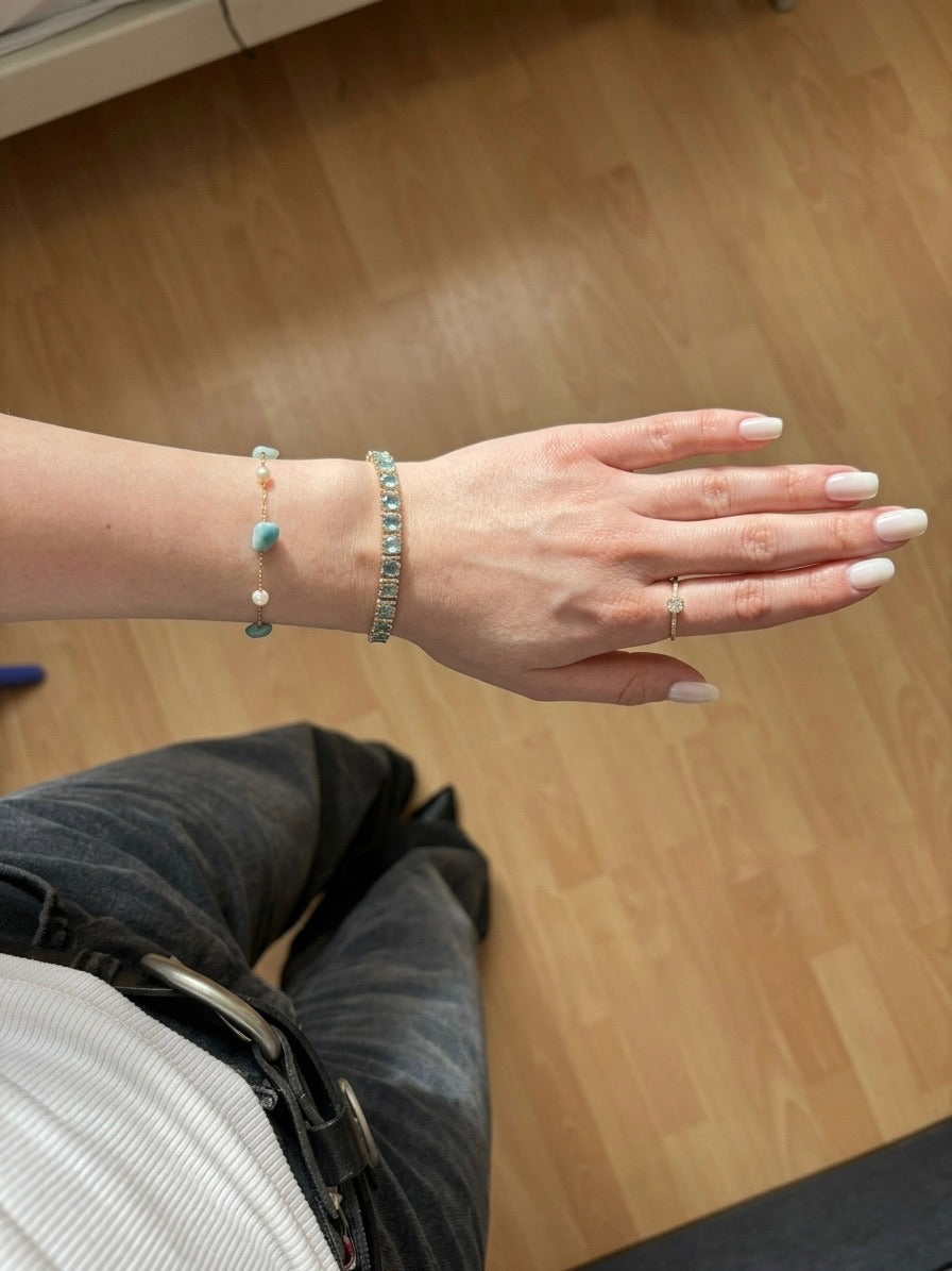 Blue Layered Iconic Bracelets (Sold Separately + Gold Plated)