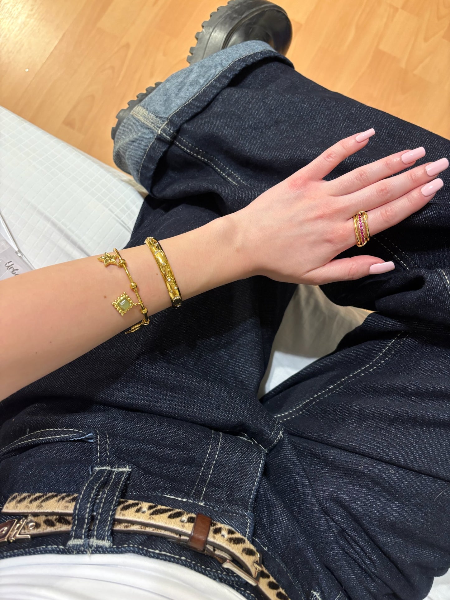 Star Dangle Cuff Bracelet (Stainless Steel)