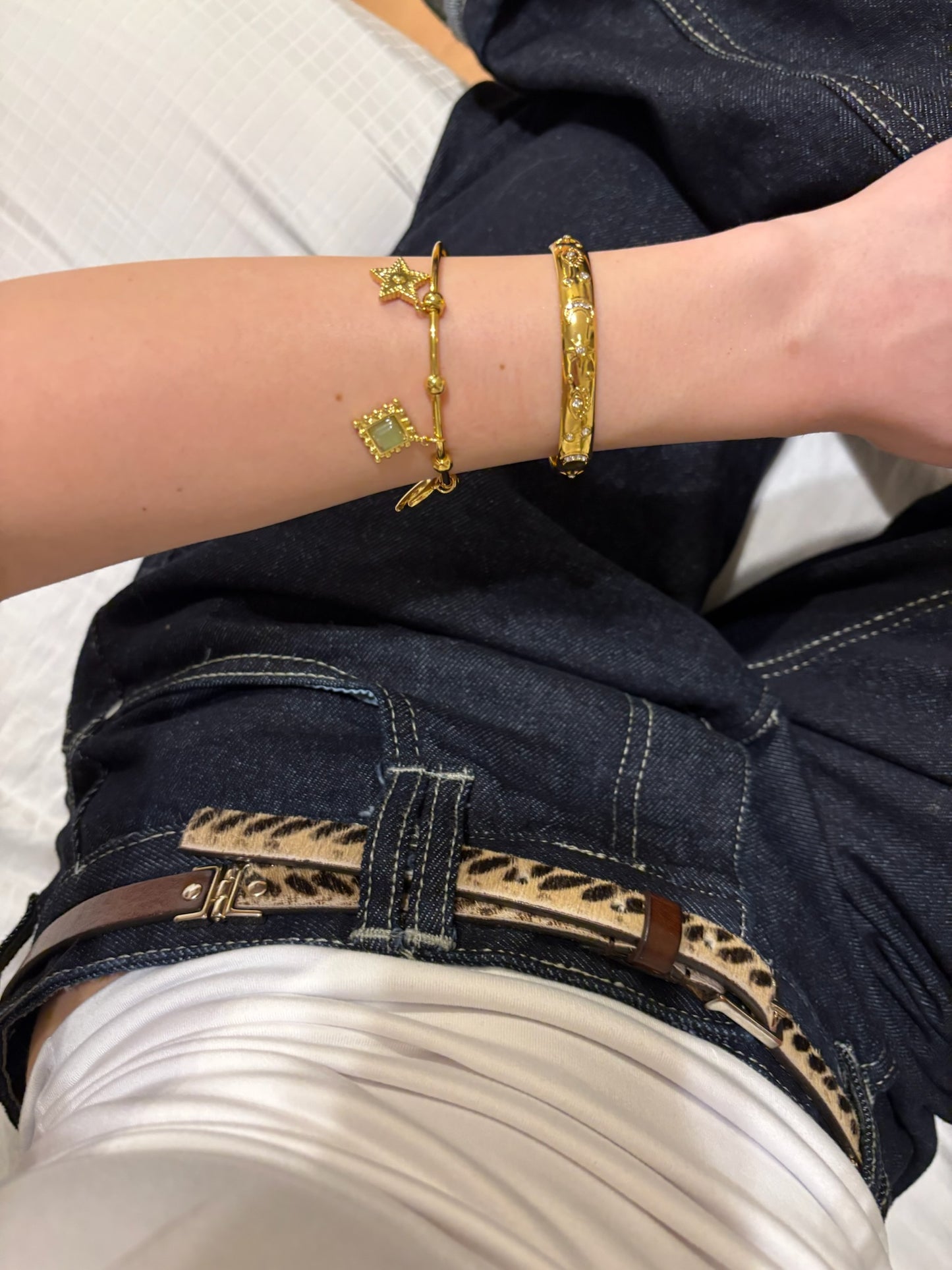 Star Dangle Cuff Bracelet (Stainless Steel)
