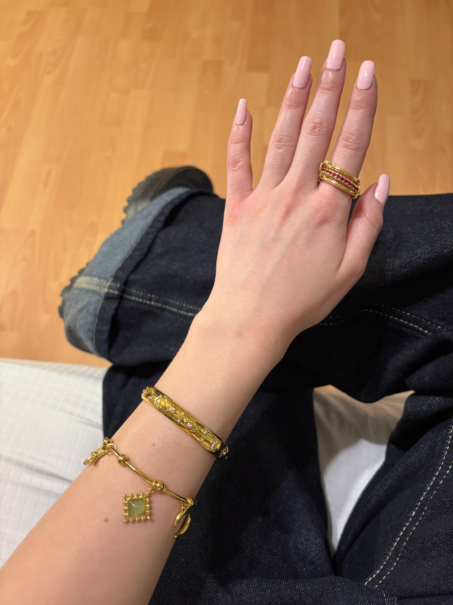 Star Dangle Cuff Bracelet (Stainless Steel)